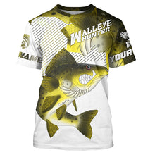 Load image into Gallery viewer, Walleye Hunter Custom Walleye Long Sleeve Fishing Shirts, Personalized Walleye Fishing Jerseys IPHW4253