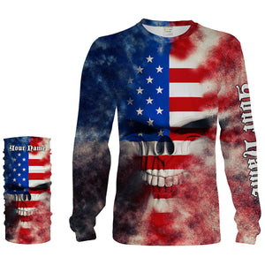 American Flag Skull Custom All over print shirt, Personalized Patriotic Skull gifts - IPHW779