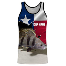Load image into Gallery viewer, Black Drum Fishing 3D Texas Flag Patriot Custom name All over print shirts - personalized fishing gift for men, women and kid - IPH1448