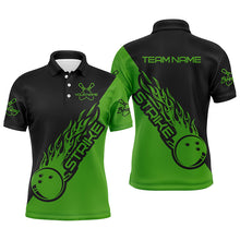 Load image into Gallery viewer, Custom Bowling Shirts For Men And Women, Bowling Team Shirts Bowling Strike | Black And Green IPHW3978