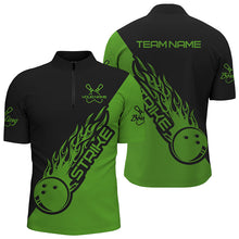 Load image into Gallery viewer, Custom Bowling Shirts For Men And Women, Bowling Team Shirts Bowling Strike | Black And Green IPHW3978