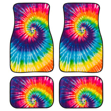 Load image into Gallery viewer, Colorful Tie Dye Swirl Pattern Car Floor Mats, Hippie Spiral Car Accessories - IPHW1013