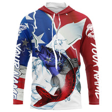 Load image into Gallery viewer, Walleye Fishing American Flag Custom Performance Long Sleeve Fishing Shirts, Patriotic Fishing Gifts IPHW6111