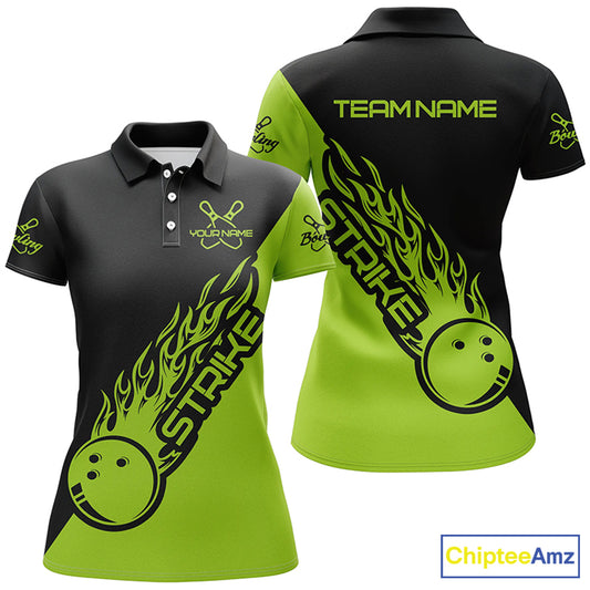 Custom Bowling Shirts For Women, Bowling Team Shirts Bowling Strike | Green IPHW4291