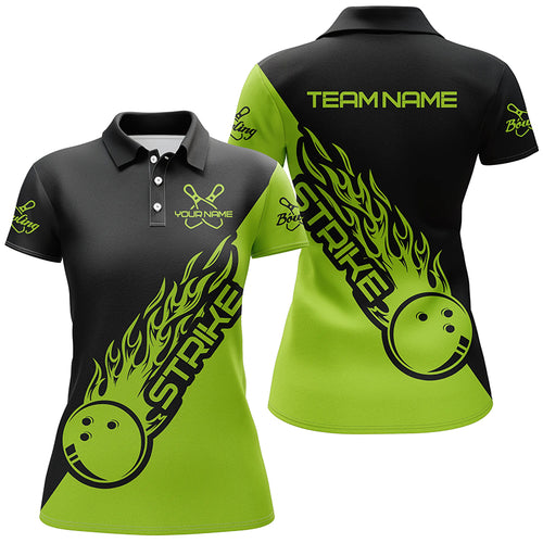 Custom Bowling Shirts For Women, Bowling Team Shirts Bowling Strike | Green IPHW4291