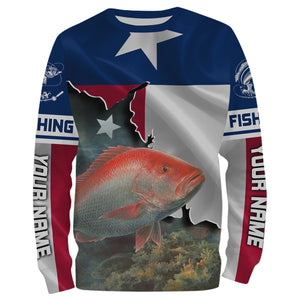Red Snapper Fishing Texas Flag Patriot Custom name All over print shirts - personalized fishing gift for men, women and kid - IPH1486
