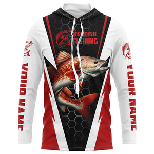 Custom Redfish Fishing Jerseys, Redfish Fishing Long Sleeve Fishing Tournament Shirts | Red IPHW6119