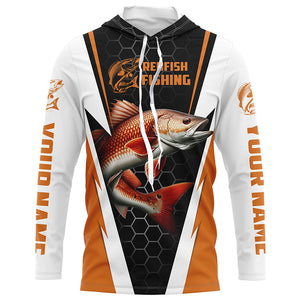 Custom Redfish Fishing Jerseys, Redfish Fishing Long Sleeve Fishing Tournament Shirts | Orange IPHW6121