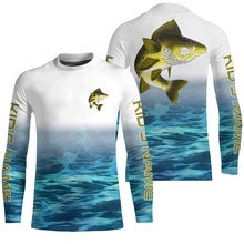 Load image into Gallery viewer, Angry Walleye Fishing Custom Long Sleeve Fishing Shirts, Walleye Tournament Fishing Jerseys IPHW6135