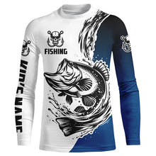 Load image into Gallery viewer, Largemouth Bass Long Sleeve Tournament Fishing Shirts, Custom Bass Fishing Jerseys | Blue IPHW5599