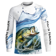 Load image into Gallery viewer, Largemouth Bass Fishing Custom Long Sleeve Tournament Fishing Shirts, Bass Fishing Jerseys IPHW5600