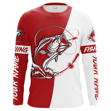Load image into Gallery viewer, Custom Bass Fishing jerseys, Bass Fishing tatoo Long Sleeve Fishing tournament shirts | red - IPHW1355