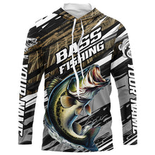 Load image into Gallery viewer, Bass Fishing Camo Long Sleeve Fishing Shirts, Custom Largemouth Bass Tournament Fishing Jerseys IPHW5948