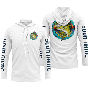 Custom Angry Bass Fishing jerseys, Largemouth Bass Long sleeve performance Fishing Shirts IPHW3394