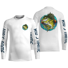 Load image into Gallery viewer, Custom Angry Bass Fishing jerseys, Largemouth Bass Long sleeve performance Fishing Shirts IPHW3394