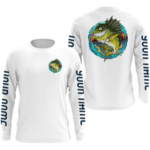 Load image into Gallery viewer, Custom Angry Bass Fishing jerseys, Largemouth Bass Long sleeve performance Fishing Shirts IPHW3394