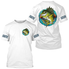 Load image into Gallery viewer, Custom Angry Bass Fishing jerseys, Largemouth Bass Long sleeve performance Fishing Shirts IPHW3394