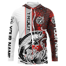 Load image into Gallery viewer, Pesonalized Trout Fishing Jerseys, Trout Long Sleeve Tournament Fishing Shirts | Red Camo IPHW5832