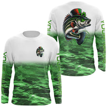 Load image into Gallery viewer, Custom St Patrick&#39;S Day Bass Long Sleeve Fishing Shirts, St Patty&#39;S Day Bass Fishing Jerseys IPHW5834