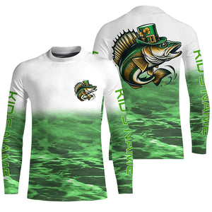 Custom St Patrick'S Day Walleye Long Sleeve Fishing Shirts, St Patty'S Day Walleye Fishing Jerseys IPHW5835