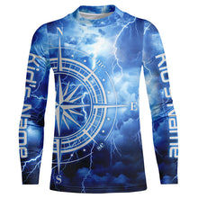 Load image into Gallery viewer, Custom Thunder Storm Compass Long Sleeve Performance Fishing Shirts, Deep Sea Fishing Shirts IPHW4950