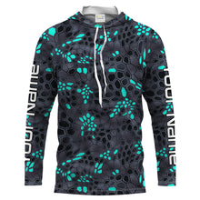 Load image into Gallery viewer, Blue and gray Fishing Hunting camo Custom Long Sleeve performance Fishing Shirts UV Protection IPHW1548