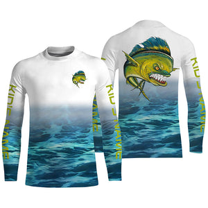 Customize Name Angry Mahi Mahi Dorado Saltwater Uv Protection Fishing Shirts, Mahi Tournament Shirts IPHW3772