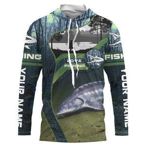 Sturgeon Fishing Custom Long Sleeve Fishing Shirts, Lake Sturgeon Fish Shirt For Men IPHW3939