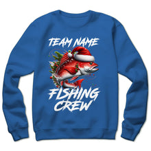 Load image into Gallery viewer, Custom Christmas Redfish Fishing Team Shirts, Red Drum Fishing Crew Sweatshirt, Christmas Fishing Gifts IPHW5663