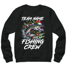 Load image into Gallery viewer, Custom Christmas Musky Fishing Team Shirts, Muskie Fishing Crew Sweatshirt, Christmas Fishing Gifts IPHW5665