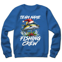 Load image into Gallery viewer, Custom Christmas Yellowfin Tuna Fishing Team Shirts, Tuna Fishing Crew Sweatshirt Fishing Gifts IPHW5666