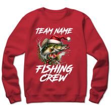 Load image into Gallery viewer, Custom Christmas Walleye Fishing Team Shirts, Walleye Fishing Crew Sweatshirt, Christmas Fishing Gifts IPHW5668