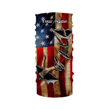 Load image into Gallery viewer, American Flag Deer Horn Hunting Shirts, Personalized Patriotic Hunting Gifts For Hunters - IPHW721