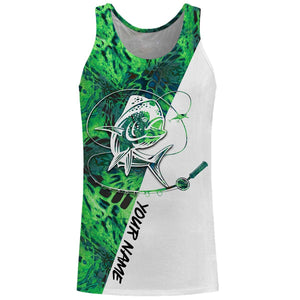 Mahi Mahi (Dorado) Fishing tattoo Mahi Camo Custom name All over print shirts Personalized Fishing gift for men, women and kid - IPH1351