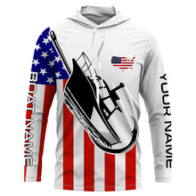 Load image into Gallery viewer, Custom Deep Sea Fishing Shirts With Boat Name, American Flag Saltwater Fishing Shirts IPHW4761
