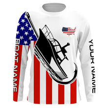Load image into Gallery viewer, Custom Deep Sea Fishing Shirts With Boat Name, American Flag Saltwater Fishing Shirts IPHW4761