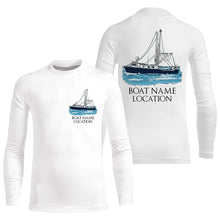 Load image into Gallery viewer, Custom Fishing Boat Name Long Sleeve Fishing Shirts, Personalized Fisher Boats Shirt IPHW5096