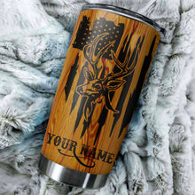Load image into Gallery viewer, Best Deer Hunting American Flag Custom name 1PC  Stainless Steel Tumbler Cup - Personalized gift ideas for Deer Hunters - IPH2430
