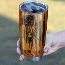 Load image into Gallery viewer, Best Deer Hunting American Flag Custom name 1PC  Stainless Steel Tumbler Cup - Personalized gift ideas for Deer Hunters - IPH2430