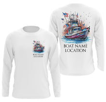 Load image into Gallery viewer, Custom Boat Fishing Long Sleeve American Fishing Shirts, Patriotic Fishing Boat Name Shirt IPHW4780