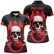 Load image into Gallery viewer, Custom Red Skull Bowling Team Shirts, Flame Bowling Jerseys Bowlers Shirts For Women IPHW5841