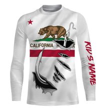 Load image into Gallery viewer, CA Fishing 3D Fish Hook California Flag UV protection quick-dry Custom long sleeves shirts UPF 30+ personalized fishing apparel gift for Fishing lovers - IPH1904