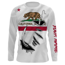 Load image into Gallery viewer, California Flag 3D Fish hook Custom Long Sleeve performance Fishing Shirts IPH1904