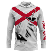 Load image into Gallery viewer, AL Fishing 3D Fish Hook Alabama Flag UV protection Custom long sleeves Fishing shirts IPH1914