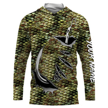 Load image into Gallery viewer, Bass Fishing scales Fish hook Custom Long Sleeve Fishing Shirts, personalized Bass Fishing apparel - IPH1919