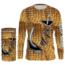 Load image into Gallery viewer, Redfish Fishing scales Fish hook Custom Long Sleeve performance Fishing Shirts | Red drum Fishing shirts - IPH1920