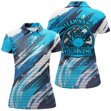 Load image into Gallery viewer, Personalized Bowling Shirts For Women, Bowling Balls And Pins Bowling Team Shirts | Blue IPHW4508