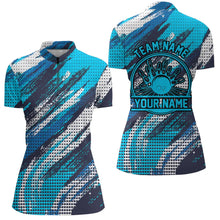 Load image into Gallery viewer, Personalized Bowling Shirts For Women, Bowling Balls And Pins Bowling Team Shirts | Blue IPHW4508