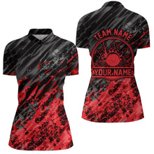 Load image into Gallery viewer, Personalized Bowling Shirts For Women, Bowling Balls And Pins Bowling Team Shirts | Red IPHW4509