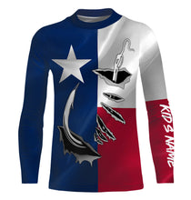 Load image into Gallery viewer, Custom Texas Flag Texas Fishing 3D Fish Hook UV Protection Long Sleeve personalized fishing apparel gift IPHW435